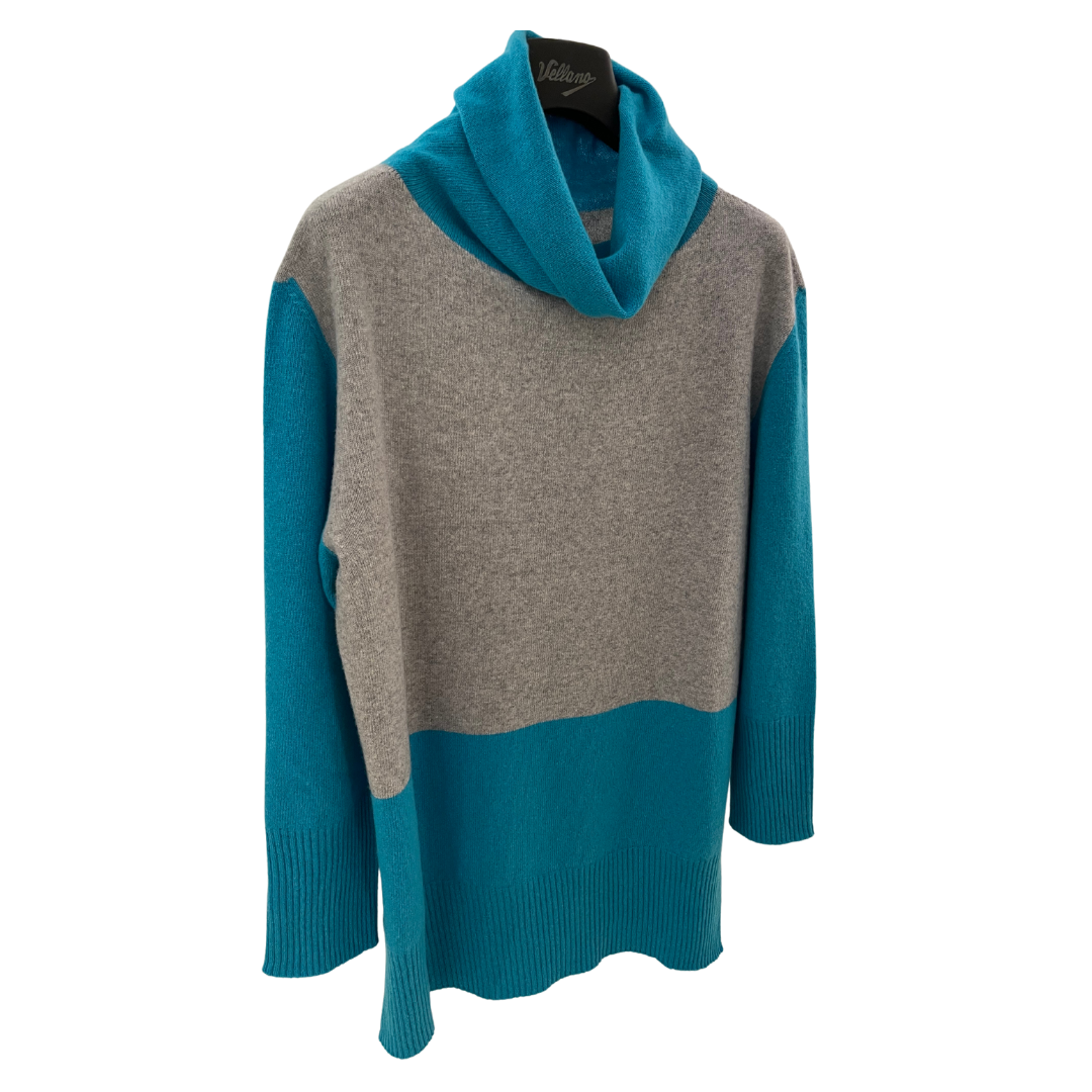 MAGLIA COLLO ALTO BICOLOR