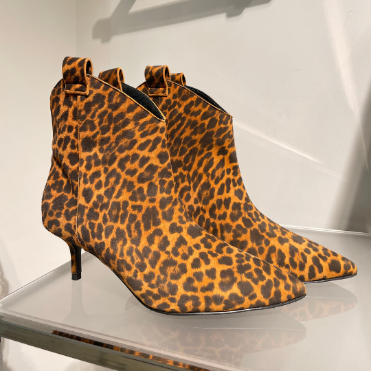 STIVALETTO MACULATO IN PELLE