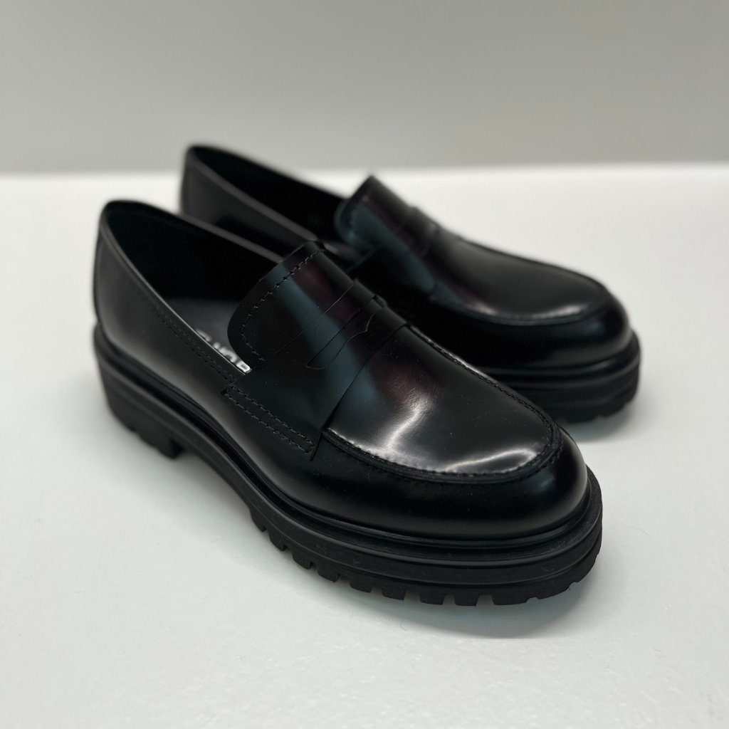 MOCASSINO PELLE SPAZZOLATA NERA